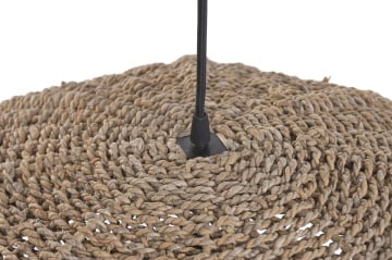 Lustră suspendată din fibre naturale și ratan împletit, natur, finisaj natural, 30 x 50 cm, „Brancion” - Img 4