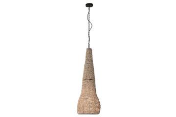 Lustră suspendată din lemn și metal, natur, cu sfere din lemn, 174,5 x 36,5 cm, „Clermont” - Img 2