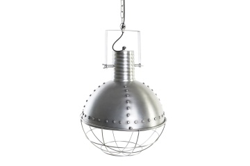 Lustră suspendată din metal, argintiu, finisaj patinat, 66 x 43 cm, „Issoire”