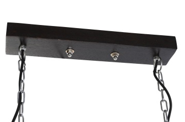 Lustră suspendată din metal și lemn de mango, gri și maro închis, cu 2 spoturi, 28 x 104 x 25 cm, „Souvigny” - Img 5