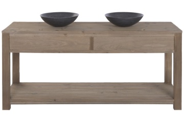 Mobilier de baie rustic din lemn vechi reciclat și pin, 4 sertare și poliță inferioară, 165 x 50 x 90 cm, „Cottage" - Img 5