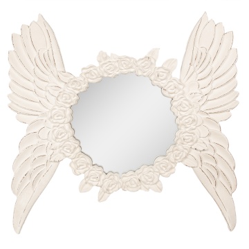 Oglinda de perete, bej, cu aripi decorative, 62x5x60 cm, Wings