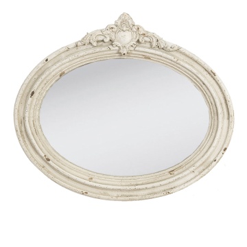 Oglinda de perete, bej, din lemn, cu aspect vintage, 61x5x53 cm, Elisabeta