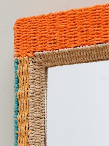 Oglinda de perete, din textil impletit, Mali - Img 4
