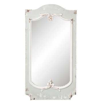Oglinda de perete, gri, din lemn, aspect vintage, 56x5x110 cm
