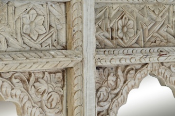 Oglindă decorativă de perete, stil natural rustic, culoare natur, din lemn de tec, „Teak” - Img 4
