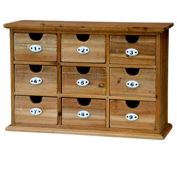 Organizator de birou cu 9 sertare, cu numere ceramice, aspect vintage - Img 1