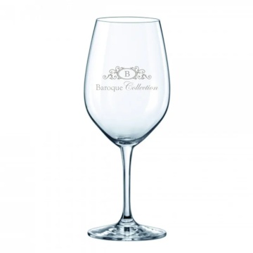 Pahar de vin alb din sticlă, transparent, cu model în spirală gravat, 350 ml, 22 x 7 cm, „Joséphine”