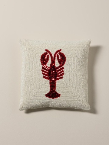 Pernă decorativă cu homar roșu, 35×35 cm - Img 4