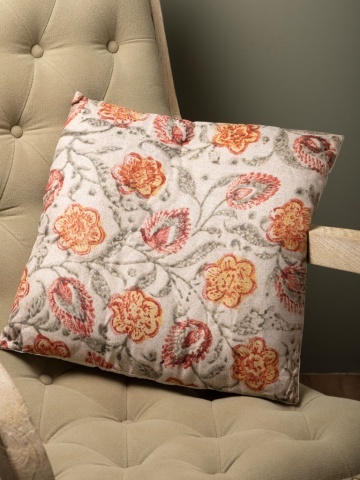 Perna decorativa, din stofa, cu imprimeu floral, Celosia 45x45cm - Img 2