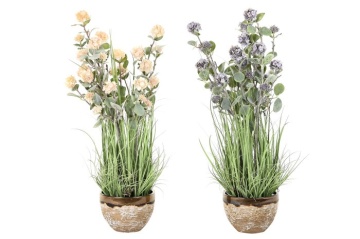 Plantă decorativă interior lila cu accente roz pal și verde din PVC cu structură din metal, "Liraya" - Img 2