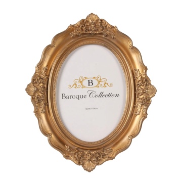 Ramă foto decorativă din polirășină, auriu, ramă ornamentată, format 13 x 18 cm, 26,3 x 21,5 x 6 cm, „Blason”