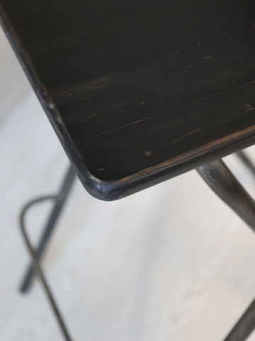 Scaun de bar, din lemn de pin, cu aspect rustic, Factory - Img 5