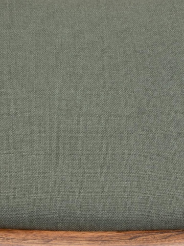Scaun dining cu brațe tapițat din lemn de acacia, bumbac și in, verde, cu spătar arcuit și brațe late, 76 x 55 x 52 cm, „Kenzie” - Img 8