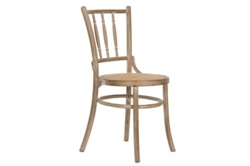 Scaun dining din lemn de cedru cu șezut împletit din rattan, 42×40×89 cm, „Lido"