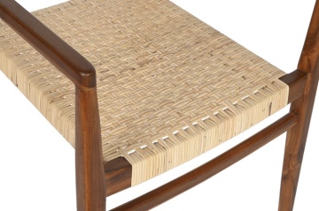 Scaun dining din lemn de tec si rattan, " Excentriq " - Img 2