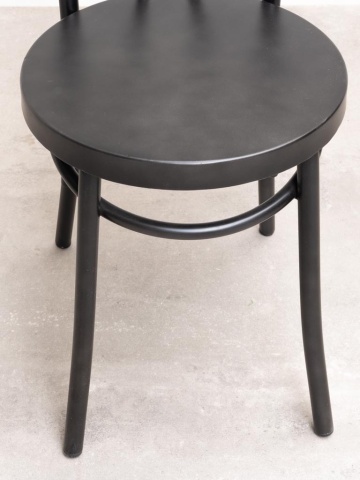 Scaun dining din metal, negru, cu spătar în buclă dublă și șezut rotund, 89 x 39 x 47 cm, „Medley” - Img 6