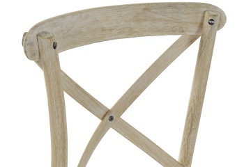 Scaun dining natur din lemn masiv de ulm cu spătar împletit din ratan, 89x50x52,5 cm, „Bastide" - Img 4