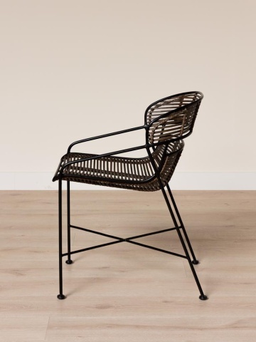 Scaun maro din metal si rattan, "Zeyra" - Img 5