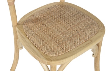 Scaun stivuibil, stil rustic modern, culoare maro deschis, din lemn de ulm și ratan, „Elm Rattan” - Img 4