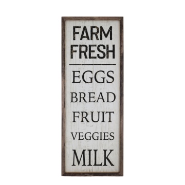 Semn decorativ de perete din lemn si metal "Farm Fresh", H81.5 cm