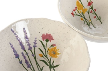 Set 2 boluri din porțelan cu motive florale, 18×18×7,5 cm, „Bloom" - Img 3