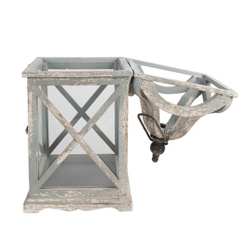 Set 2 felinare gri din lemn, aspect vintage, 73/56 cm - Img 4