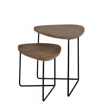 Set 2 masute de cafea, din lemn de pin, L49 cm, Fratelli - Img 2