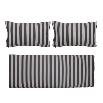 Set 3 huse de perna pentru canapea, alb-negru cu dungi, Mundo