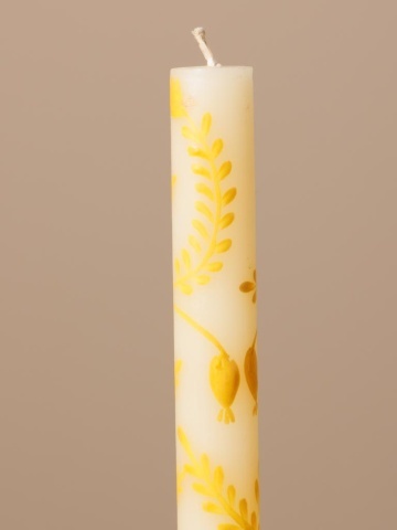Set 3 lumanari, lucrate manual, Yellow Flowers - Img 3