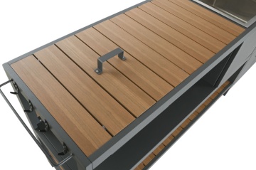 Set bucătărie de exterior din aluminiu și lemn compozit, 236 x 50 x 91 cm, „Isla Outdoor Kitchen Set" - Img 5