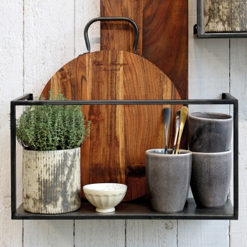 Set de 3 etajere metalice de perete, negru, cu aspect rustic - Img 2