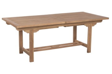 Set dining exterior din lemn de tec masiv, masă extensibilă 210–310 cm și 8 scaune, finisaj natural, „Java” - Img 4