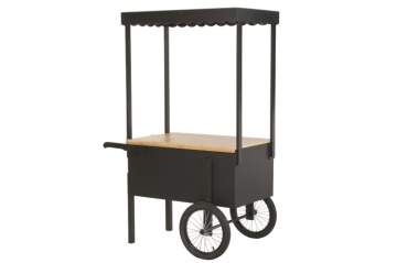 Stand decorativ din metal si lemn cu copertina, „Market Style” - Img 2