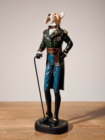 Statuie decorativă câine din rășină, H47 cm, "Dogmodore" - Img 2