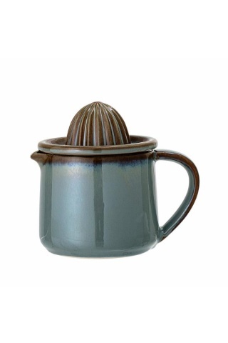Storcător de lămâi din ceramică verde cu finisaj artizanal și margine maro, 11x13 cm, "Pixie"