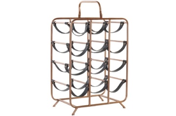 Suport de sticle din metal si piele " Wine Rack " - Img 4