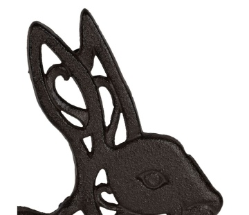 Suport din fontă pentru vase fierbinți „Lapin Basse-Cour”, model iepure, maro, 19,5 x 24,5 cm - Img 3