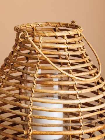 Suport lumanare natur din rattan H32cm Vagabond - Img 3