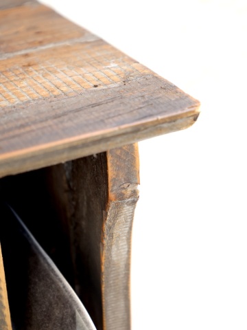 Suport pentru farfurii, din lemn reciclat, cu aspect rustic - Img 2