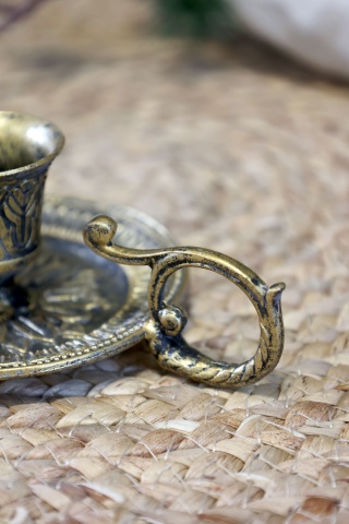 Suport pentru lumanare, auriu, din metal, Classic - Img 3