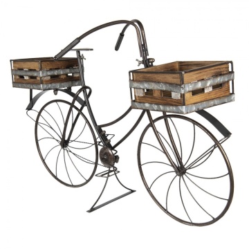 Suport plante bicicleta, maro, din metal, aspect vintage - Img 2