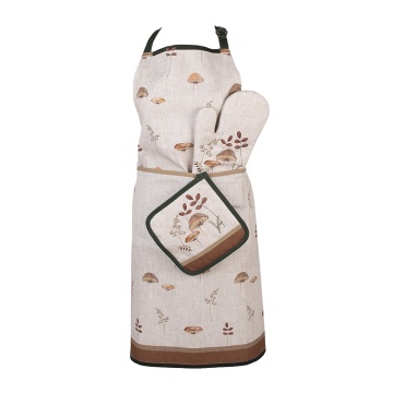 Suport termic, potholder, bej, din bumbac 20x20 cm, Mushrooms - Img 3