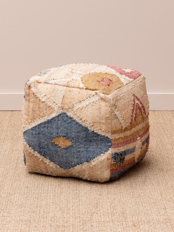Taburet kilim din bumbac și cânepă, "Summer End" - Img 5