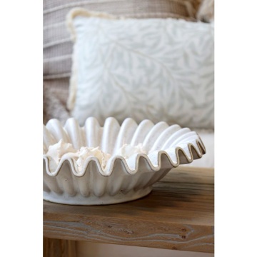 Tavă decorativă din ceramică cu margine striată, Ø44 cm - Img 3