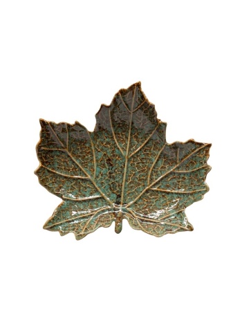 Tavita decorativa, forma de frunza, din ceramica 20 cm, Green Leaf