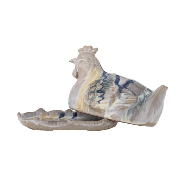Untieră ceramică în formă de găină, din ceramică glazurată manual, 19×13×13 cm, „Heni" - Img 5