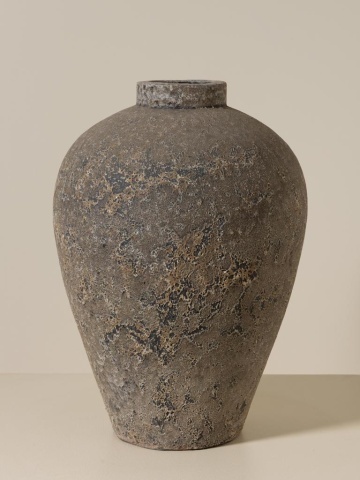 Vas decorativ din teracotta , cu finisaj antichizat , H40cm , "Patina" - Img 5