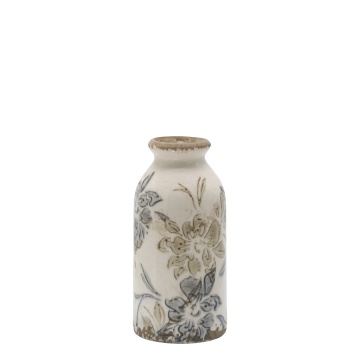 Vaza decorativa, din ceramica, motive florale, H15.5/D7.5cm, Croix