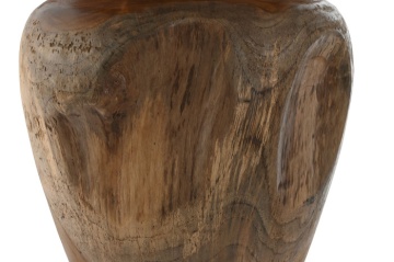 Vază decorativă, stil natural rustic, culoare natur, din lemn de tec, „Teak” - Img 5